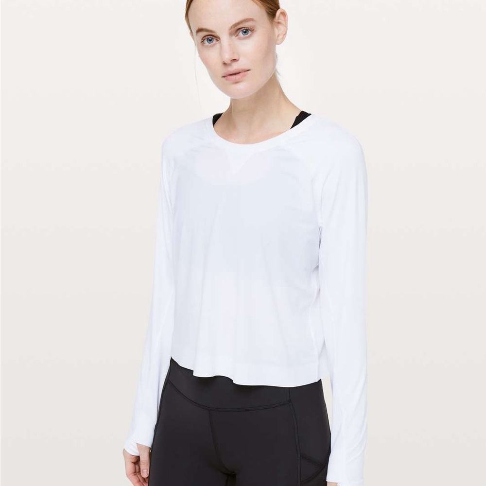 Lululemon Another Lap Strong Long Sleeve, White, 4